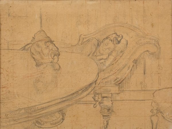 Walter Sickert, Study for Resting: The Napoleon III Tobacco Jar, 1916, c.