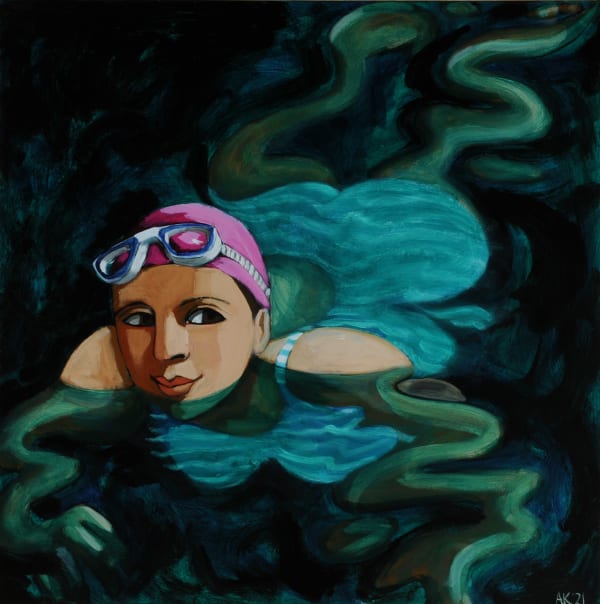 Anita Klein In the Dark Water, 2021 Acrylic on canvas 76 x 76 cm 29 7/8 x 29 7/8 in