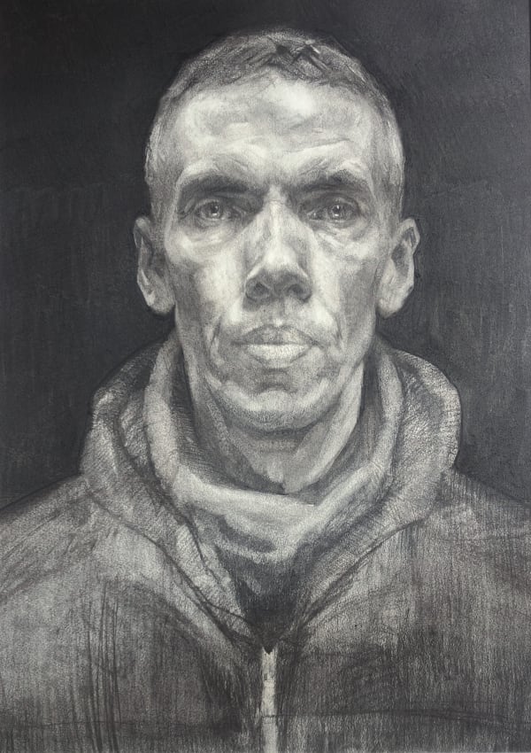 Stewart Beckett Time of Passing, 2025 Charcoal 72 x 50 x 4 cm 28 3/8 x 19 3/4 x 1 5/8 in