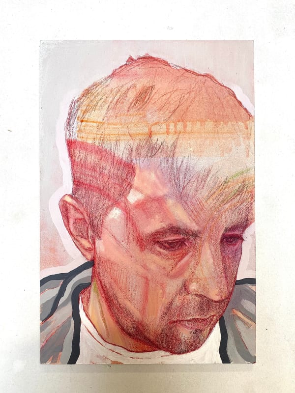 Jamie Steward ‘Tired', 2024 Oil, acrylic and pencil 29 x 21 x 2 cm 11 3/8 x 8 1/4 x 3/4 in