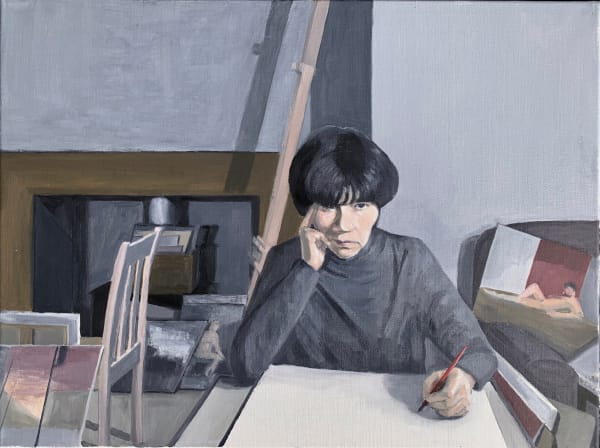 Kazuko Okamoto A Long Way, 2023 Oil on canvas 46 x 61 cm 18 1/8 x 24 in