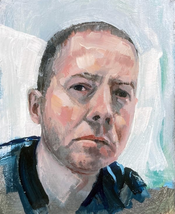 Robert Jackson Tiny Self #2, 2023 Oil on aluminium plate 6 x 5.5 cm 2 3/8 x 2 1/8 in