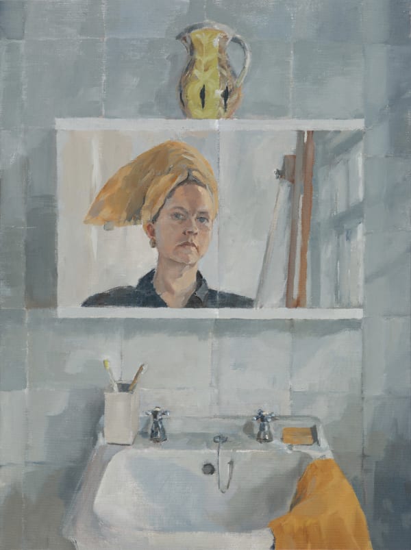 Eleanor Crow Hogging the Bathroom, 2021 Oil on linen panel 41 x 31 cm 16 1/8 x 12 1/4 in