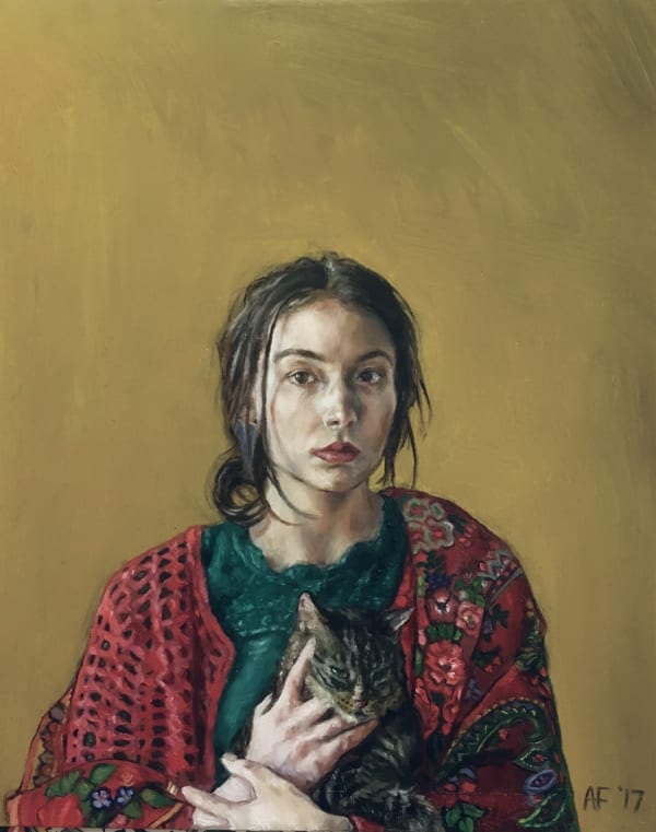 Alicia France - Self-Portrait with Cat, 2017