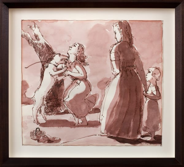 Paula Rego, Girl Exposing her Throat to a Dog, 1986