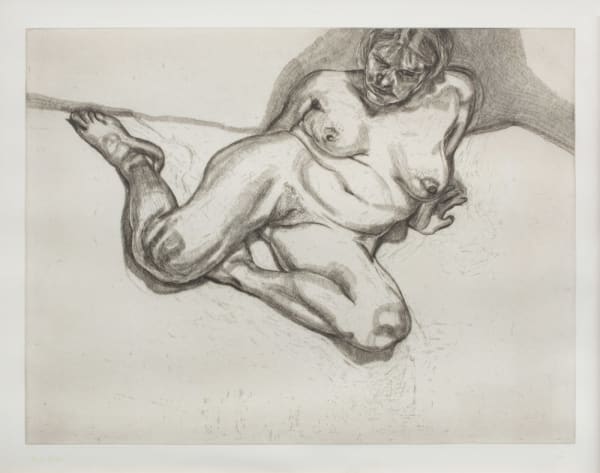 etching naked portrait by Lucian Freud