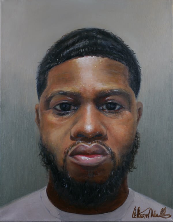 Akeem Mullings Who is lindo 001, 2023 Oil on canvas 27.5 x 35 cm 10 7/8 x 13 3/4 in