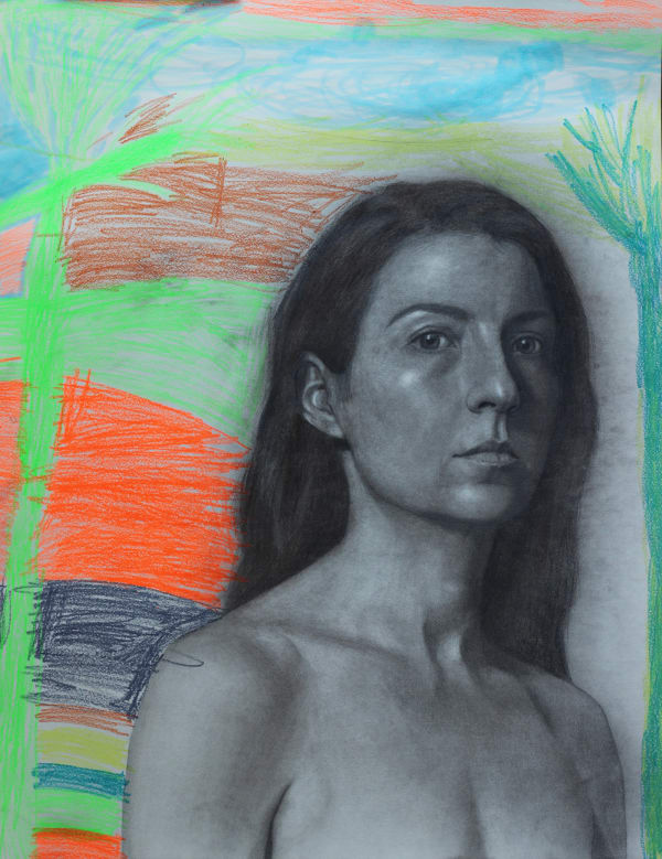 Carly Rounds Self Portrait of the Artist as a Mother, 2021 Graphite, charcoal, colored pencil, marker on paper 61 x 46 cm 24 x 18 1/8 in