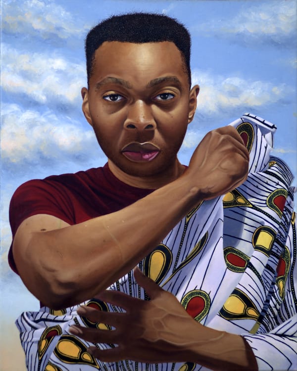 Benjamin Ogbebor Benjamin Ogbebor (Self Portrait III), 2023 Oil on linen canvas 50 x 40 x 2 cm 19 3/4 x 15 3/4 x 3/4 in