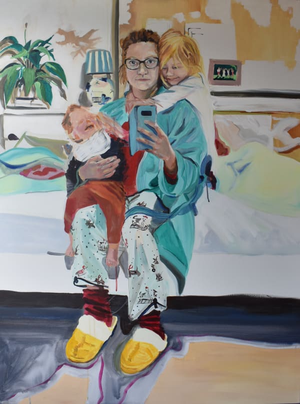 Chloe Le Tissier Self-Portrait At The Crack Of Dawn, Lockdown 2020, 2020 Acrylic on canvas 121.9 x 91.4 cm 48 x 36 in