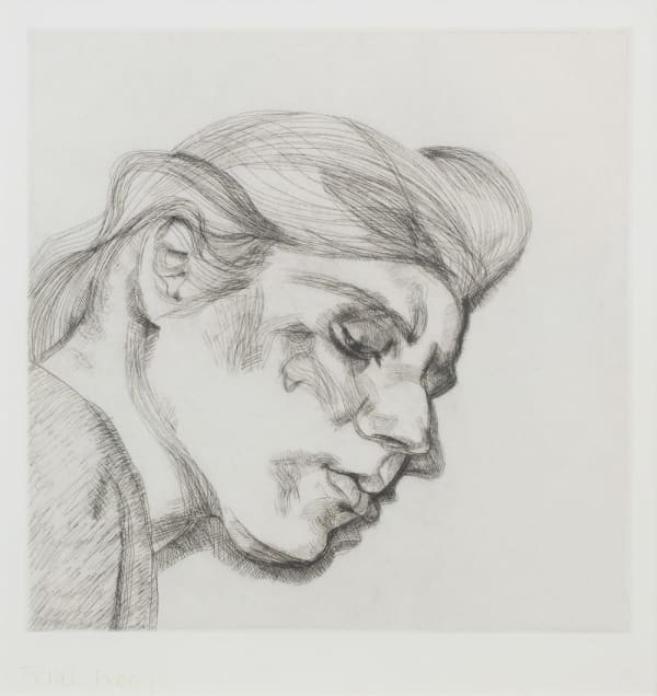 etching portrait by Lucian Freud