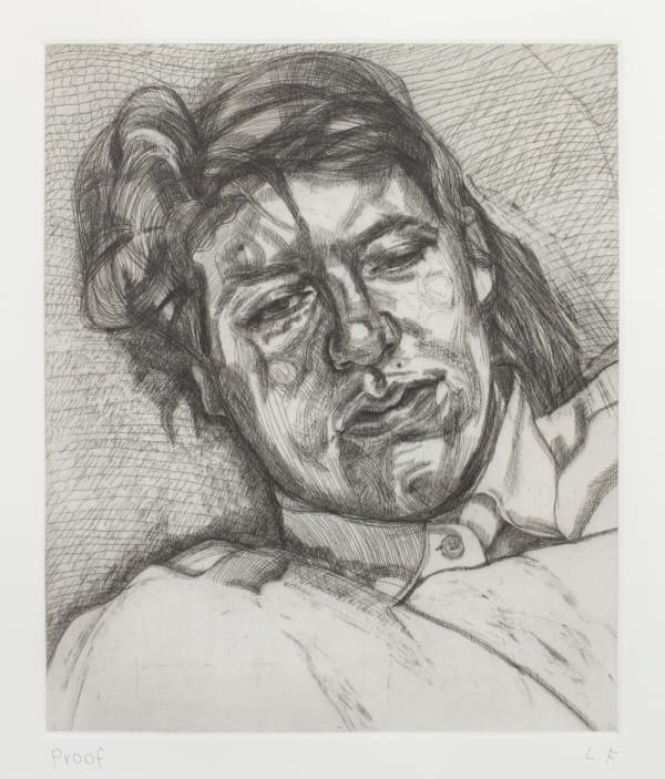etching portrait by Lucian Freud