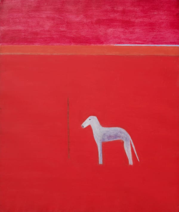 Craigie Aitchison, Dog in Red Painting, 1974-75