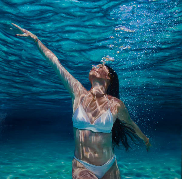 Alexandra Telgmann Golden Ocean Reflection Dance – Self-Portrait, 2024 Oil and 24-carat gold leaf on aluminium panel 70 x 70 x 4 cm 27 1/2 x 27 1/2 x 1 5/8 in