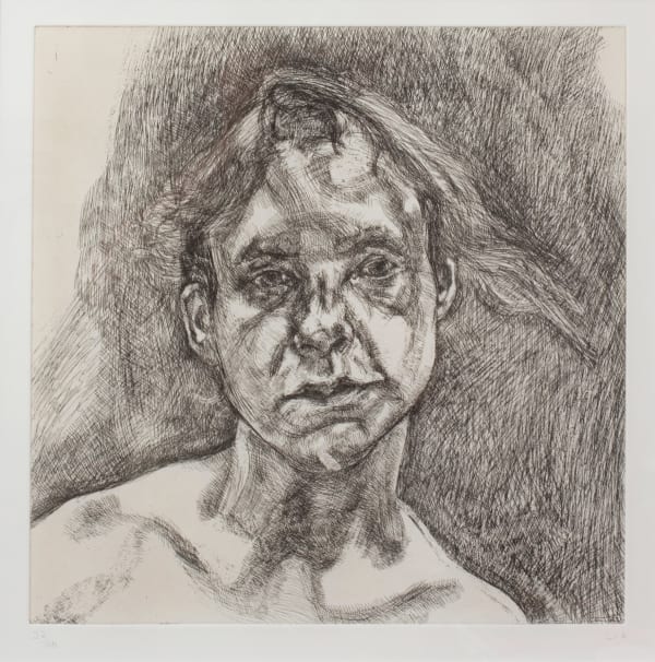 etching portrait by Lucian Freud