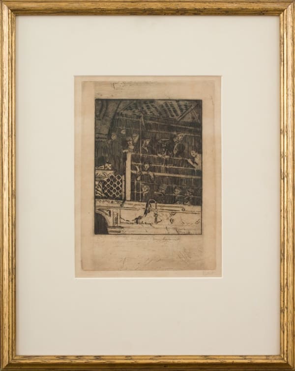 The Old Mogul Tavern, Drury Lane, 1908 Signed lower right 'Sickert' Etching and aquatint on laid paper Plate: 25.1 x 17.9 cm / 9 7/8 x 6 7/8 in Sheet: 46 x 29.5 cm / 18 x 11 1/2 in Second state (of three) Sold