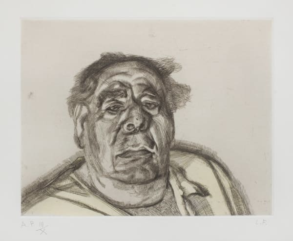 etching portrait by Lucian Freud