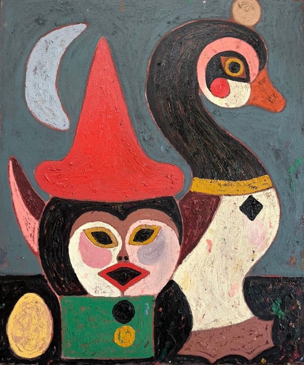 Nacho Eterno, Cabeza con sombrero y pato, 2024