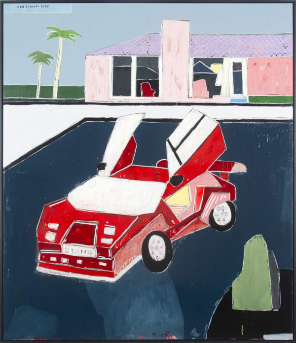 Rob Tucker, A Parked-Up Hollywood Hills Lamborghini. Hockney Style, 2020