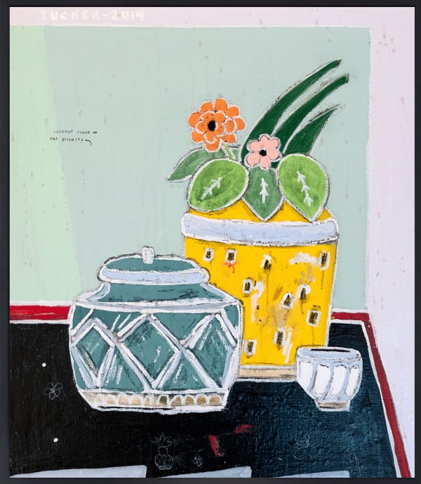 Rob Tucker, Coconut sugar on oat biscuits, 2019
