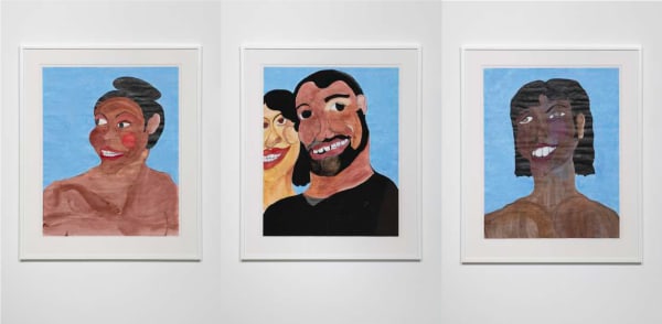 Tschabalala Self, Black Joy 3 - Smirk, Black Joy 4 - With Yellow Bone, Black Joy 5 - With Large Teeth, 2019