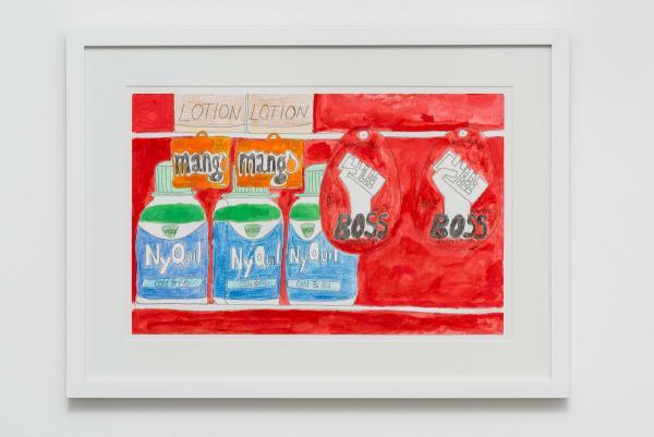 Tschabalala Self, NyQuil and Phone Card Study, 2017