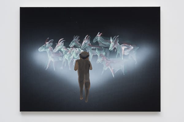 Tala Madani, Front projection (Horned), 2016