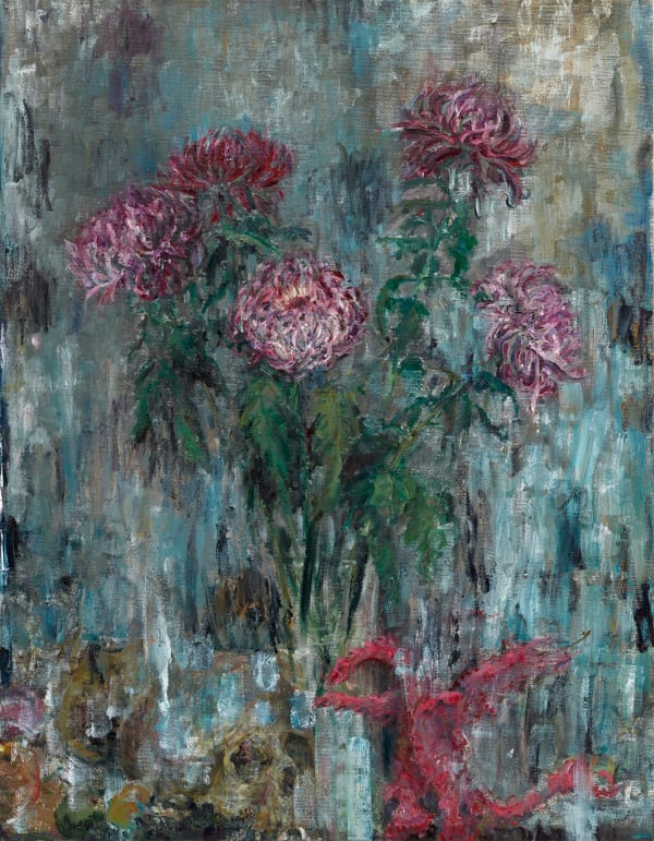 Sabine Moritz, Chrysanthemums and Dragon, 2015
