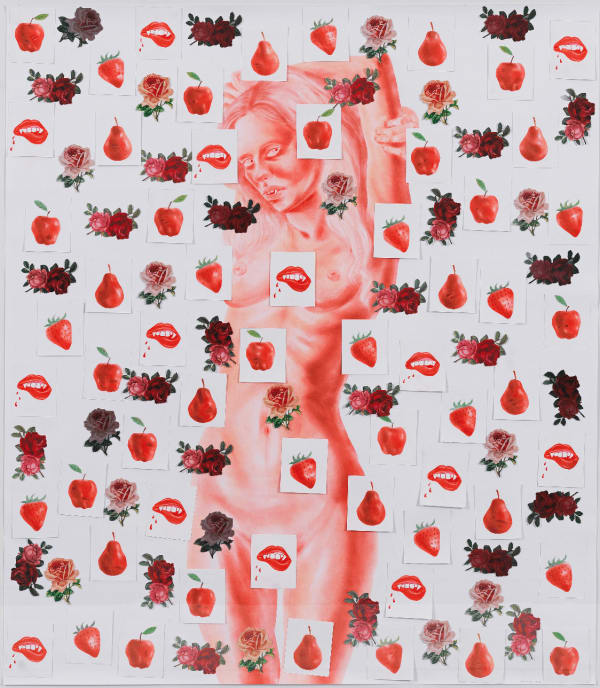ALİ ELMACI Göremediğin Yerlerde Bulursun Beni IV , 2023 Kağıt üzerine pan pastel ve kuru boya / Pan pastel and dry paint pencil on paper 150 x 130 cm