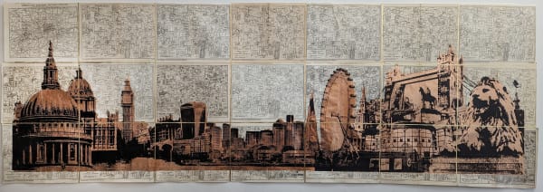 Angela Morris-Winmill, London Panoramic I - Copper Leaf, 2023