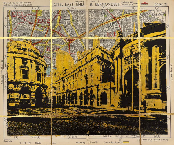 Angela Morris-Winmill, Threadneedle Street, Gold Ink, 1948