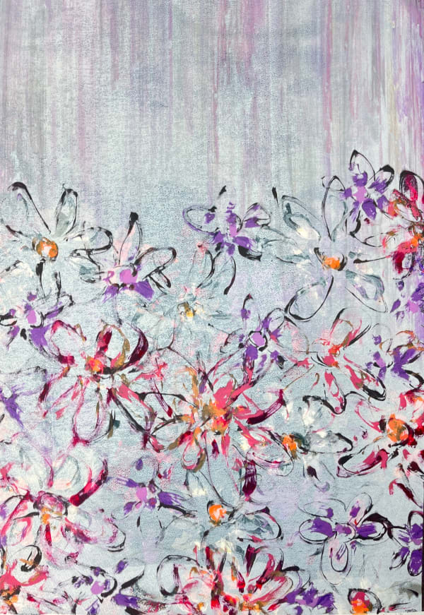 M.E. Ster-Molnar, Fall Flowers in the Fog