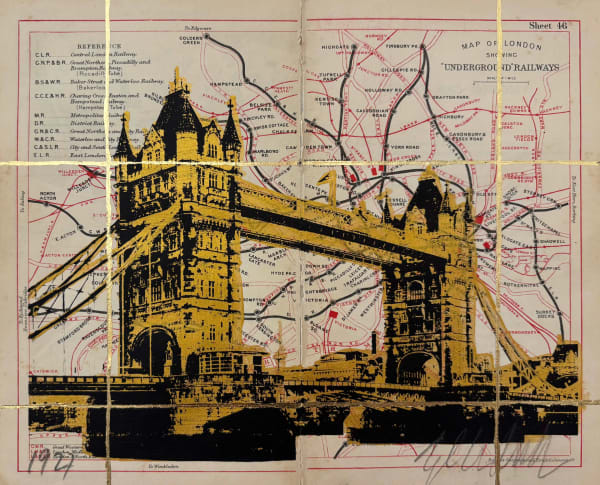 Angela Morris-Winmill, Tower Bridge, Gold Ink, 1927