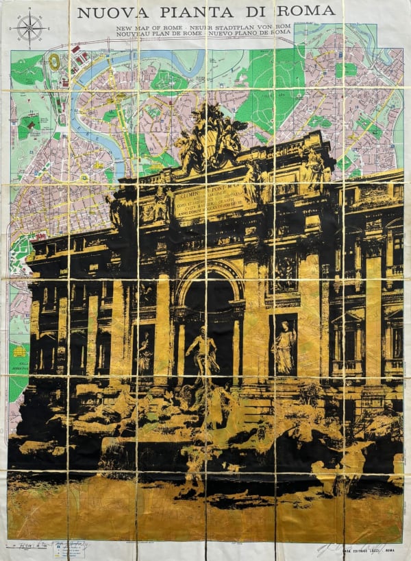 Angela Morris-Winmill, Trevi Fountain, Rome - Gold Ink