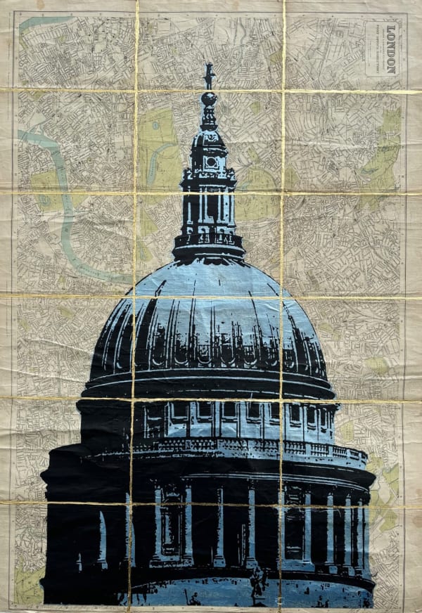 Angela Morris-Winmill, St Paul's Cathedral - Blue Ink, Unframed