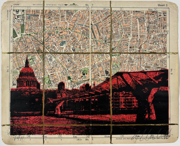 Angela Morris-Winmill, St Paul's & Millennium Bridge, Red
