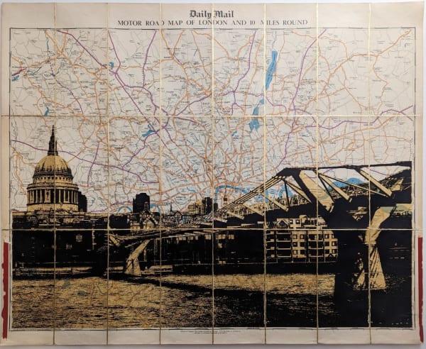 Angela Morris-Winmill, St Paul's and Millennium Bridge - Gold, 2023