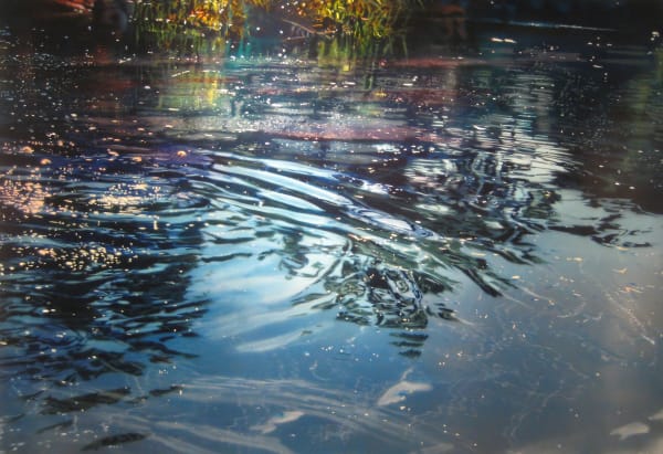 David Kessler Surface Shimmer Acrylic on abraded aluminium on wood 112 x 162.5 cm