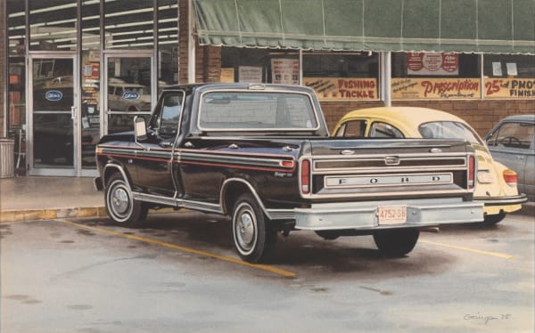 Ralph Goings Black Ford, 1975 watercolour on paper 20 x 30 cm