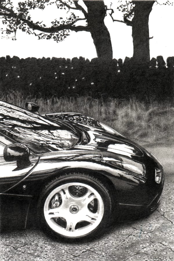 Roger Watt McLaren F1 Graphite on Bristol board Unframed - 14 x 9.5 cm Framed - 39.5 x 34.5 cm