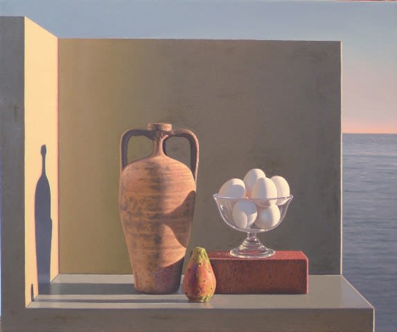 David ligare Urn and eggs oil on canvas 51 x 61 cm