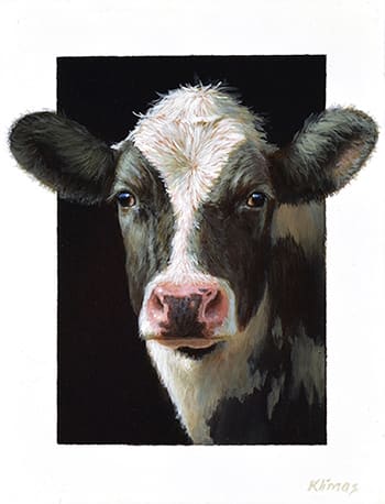 Alexandra Klimas, Miniature painting, Ella a yearling Calf