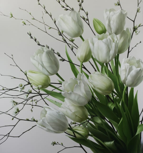 Igor Levashov White Tulips oil on canvas 160 x 150 cm