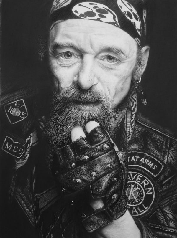 Andrew Tift Bandana Charcoal, graphite, carbon, ink 23 x 19" 58.5 x 48.25 cm