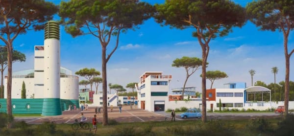 Carl Laubin Machines For Living I, 2015 Oil on canvas 56 x 122 cm