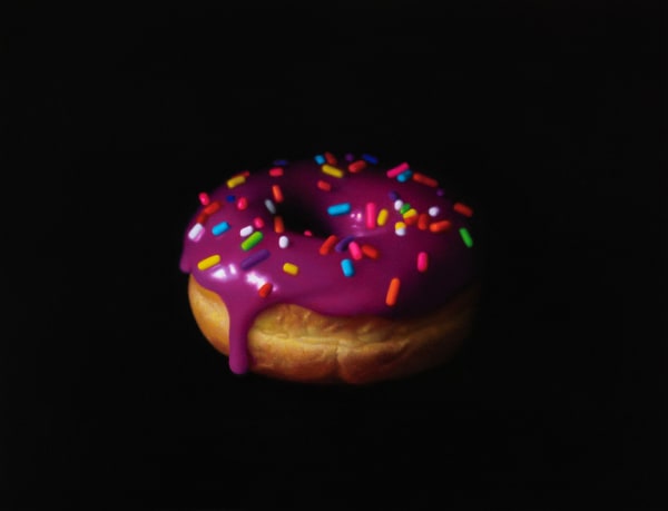 Jason Walker Purple Sprinkle Donut Oil on board 20 x 25 cm