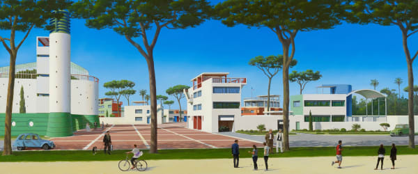 Carl Laubin Machines For Living III, 2015 Oil on canvas 51 x 122 cm