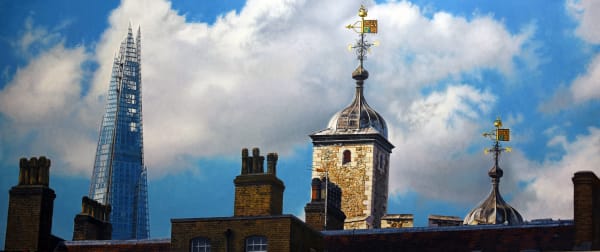 Carlos Marijuan Towers in Time, 2016 Oil on linen 50 x 120 cm