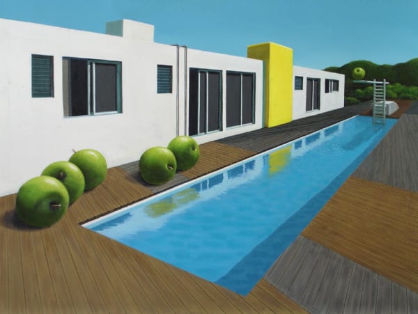 Antonia Williams Apple Dipping oil on canvas 91 x 122 cm