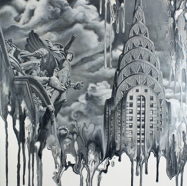 Simon Hennessey Mercury Hercules and the Chrysler, 2016 Acrylic on panel 70 x 70 cm